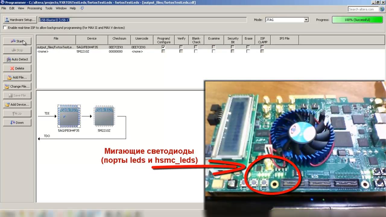 Запуск FX-RTOS на модели PIC32 в Delta Design HDL Simulator